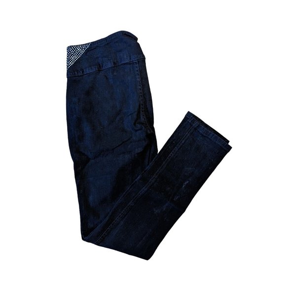 Nine Planet Women's Black Straight Leg Shiny Dots Denim Jean Size 9 - Picture 2 of 3